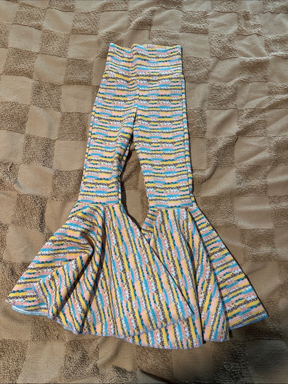 Kids Multicolor Stripe Flare Leggings